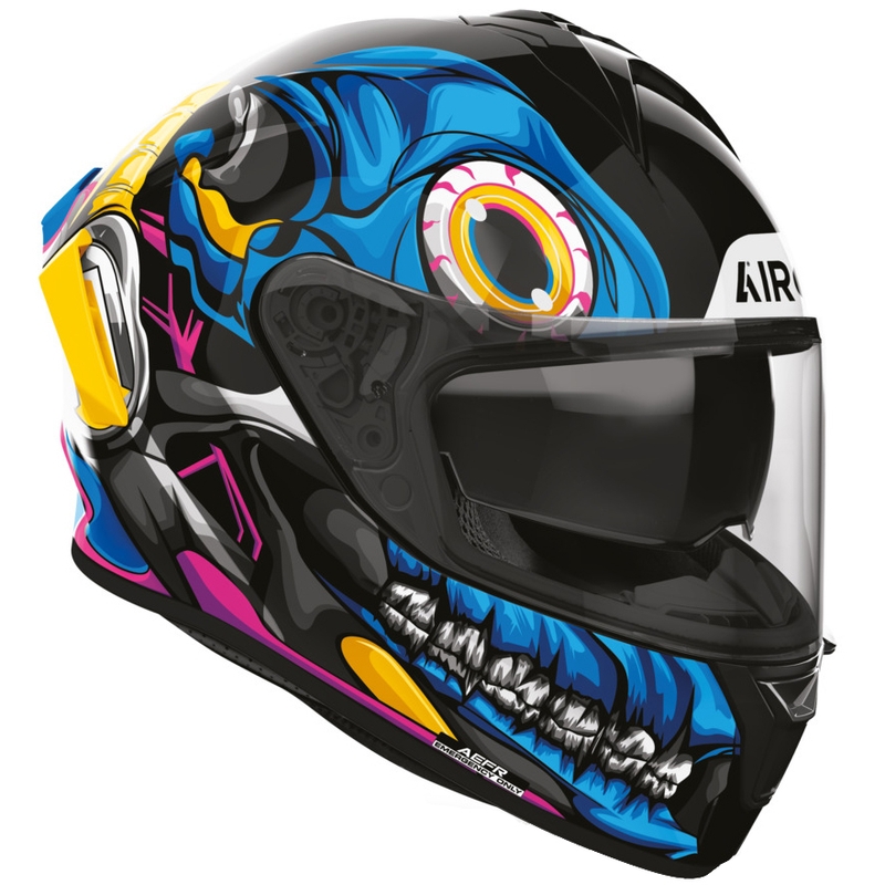 Airoh Spark 2 Stranger integraal motorhelm zwart-blauw-geel