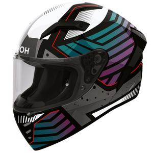 Airoh Connor Flex integraalhelm voor motorfietsen, wit-grijs-blauw-paars