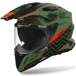 Enduro motorhelm Airoh Commander 2 Plug matzwart-groen-rood