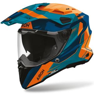 Enduro motorhelm Airoh Commander 2 Razor blauw-oranje