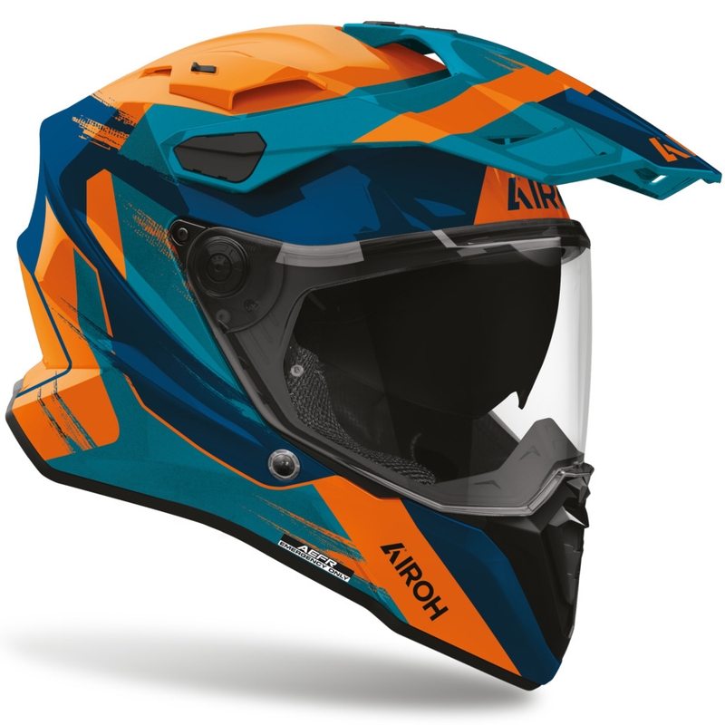 Enduro motorhelm Airoh Commander 2 Razor blauw-oranje