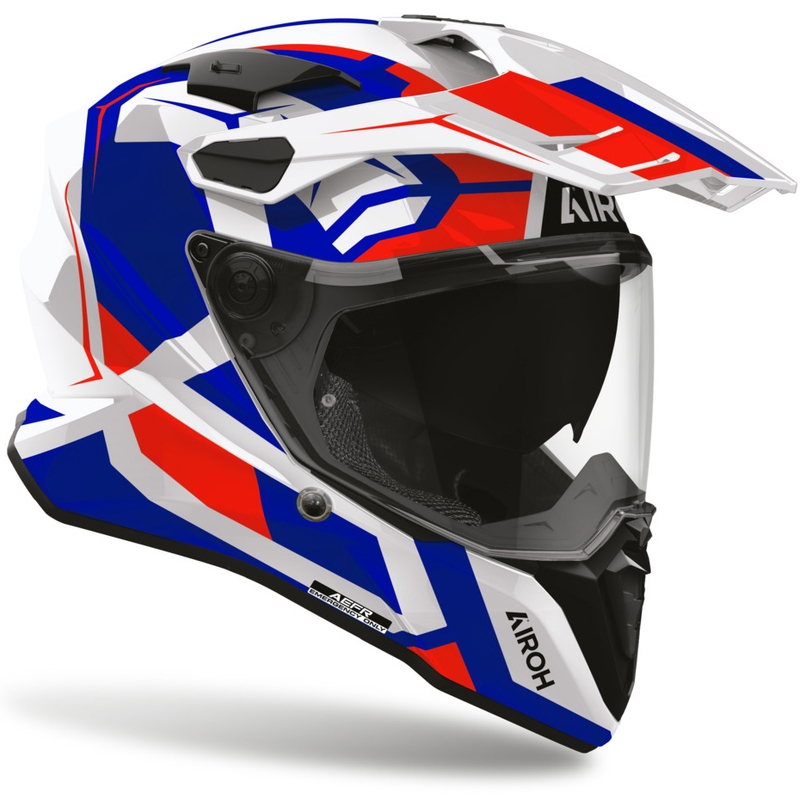 Enduro motorhelm Airoh Commander 2 Polar blauw-rood