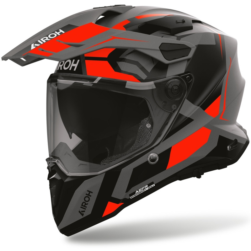 Enduro motorhelm Airoh Commander 2 Polar mat fluorescerend rood