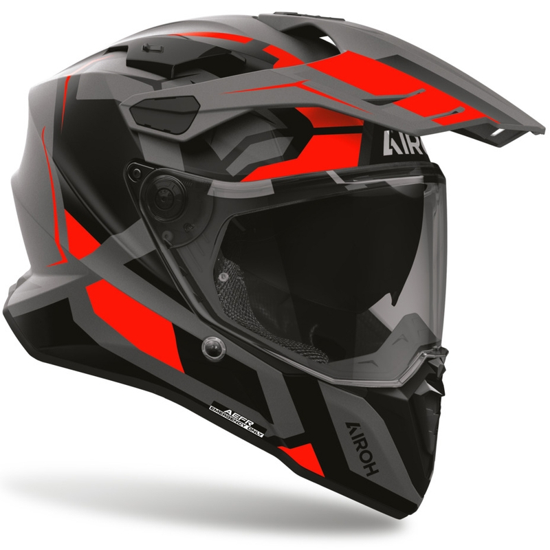 Enduro motorhelm Airoh Commander 2 Polar mat fluorescerend rood