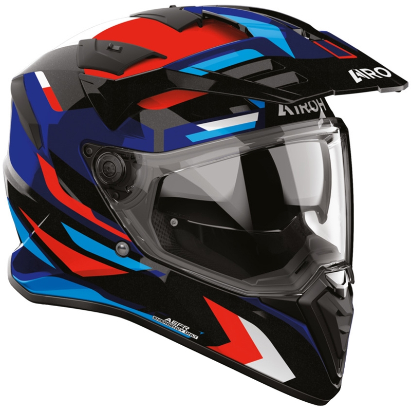 Enduro motorhelm Airoh BADX-X Glitch blauw-rood