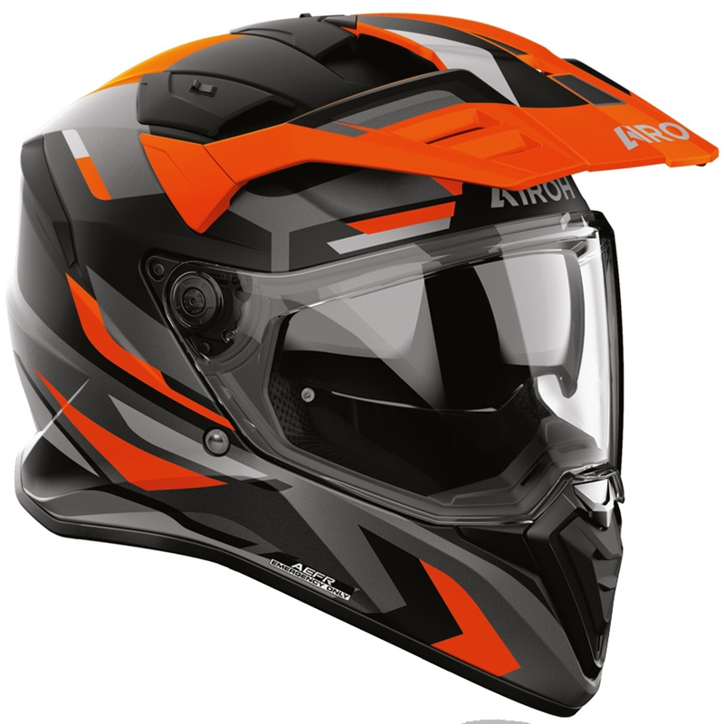 Enduro motorhelm Airoh BADX-X Glitch mat oranje