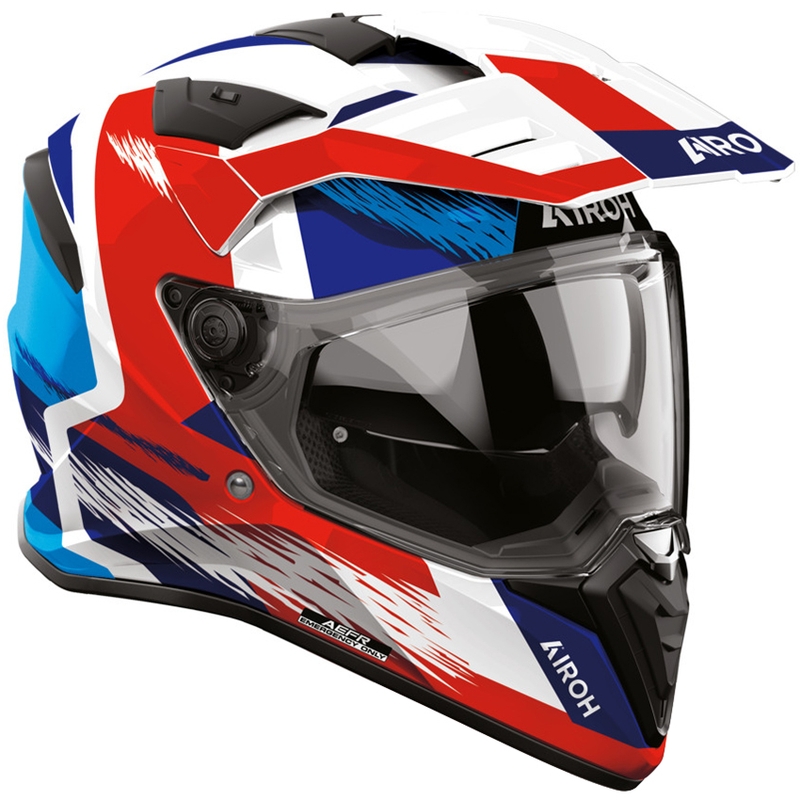 Enduro motorhelm Airoh BADX-X Airspeed blauw-rood