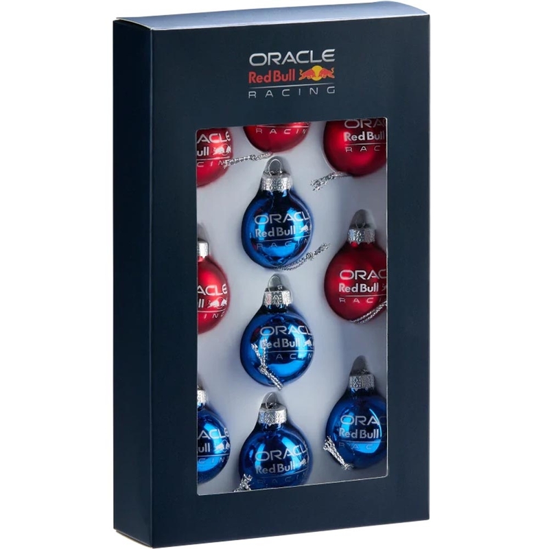 Red Bull kerstballenset, 10 stuks, donkerblauw-rood
