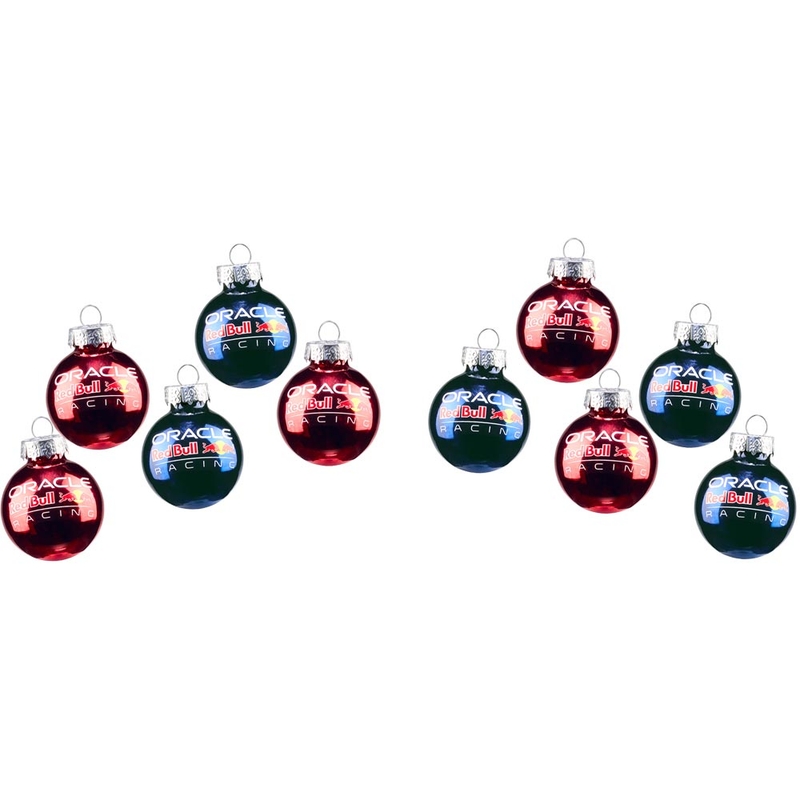 Red Bull kerstballenset, 10 stuks, donkerblauw-rood