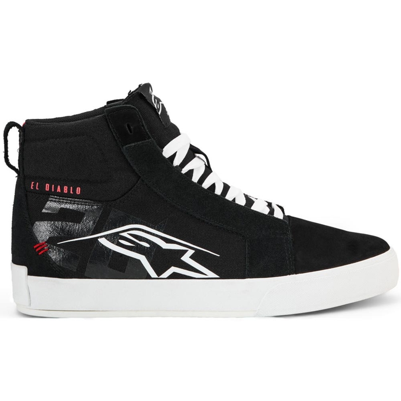 Alpinestars Ride-63 Canvas FQ20 motorlaarzen zwart-wit-rood