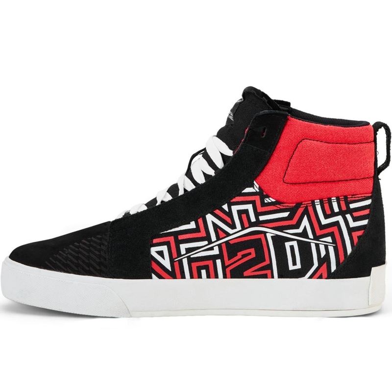 Alpinestars Ride-63 Canvas FQ20 motorlaarzen zwart-wit-rood