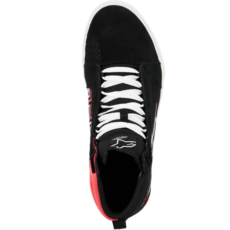 Alpinestars Ride-63 Canvas FQ20 motorlaarzen zwart-wit-rood