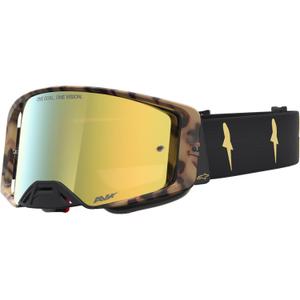 Alpinestars Supertech limited edition Zona motorcrossbril in zwart-bruin met goudkleurig spiegelend plexiglas.