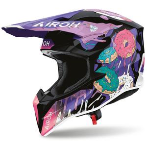 Airoh Wraaap Donuts motorcrosshelm roze-paars-zwart