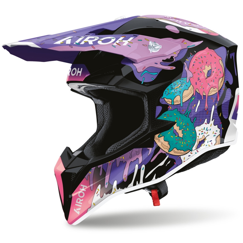 Airoh Wraaap Donuts motorcrosshelm roze-paars-zwart