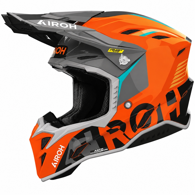 Motocross motorhelm Airoh Aviator Factory Blame oranje