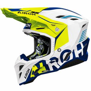 Airoh Aviator Factory Blame blauw-gele motorcrosshelm