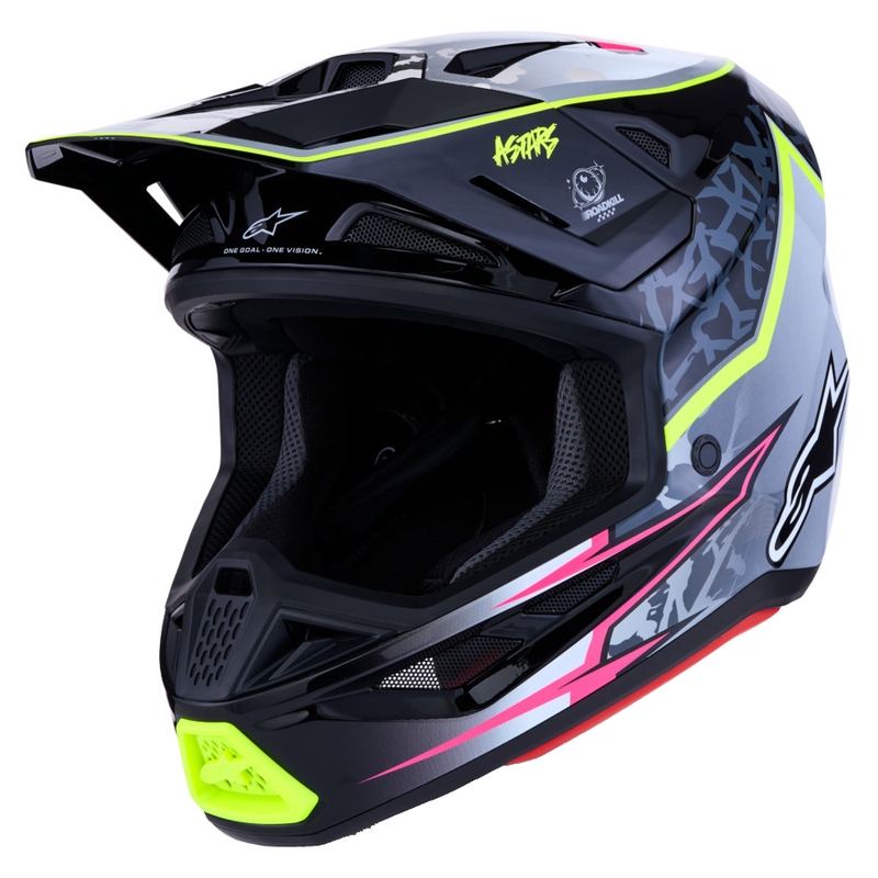 Alpinestars Supertech S-M7 Blaster Motorcrosshelm Grijs-Fluo Geel