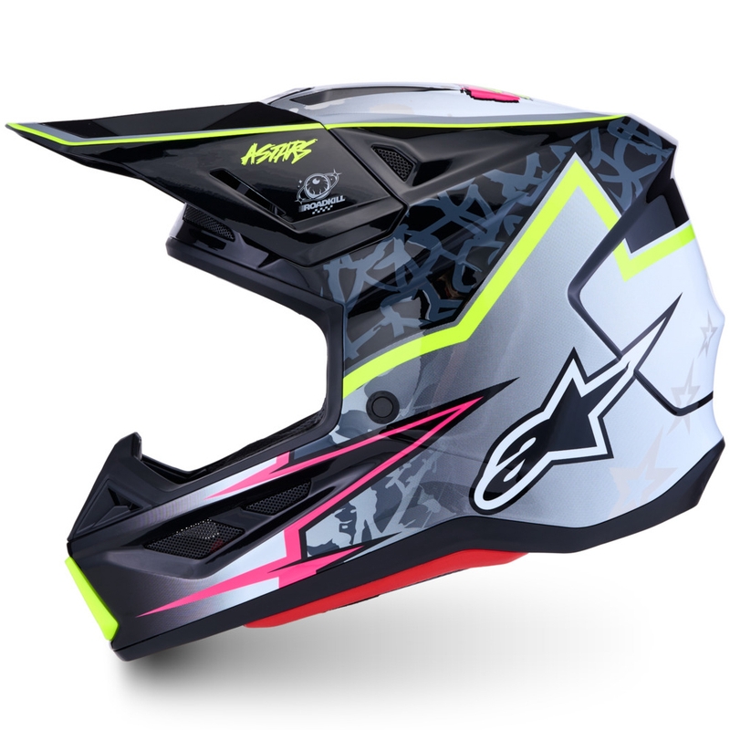 Alpinestars Supertech S-M7 Blaster Motorcrosshelm Grijs-Fluo Geel