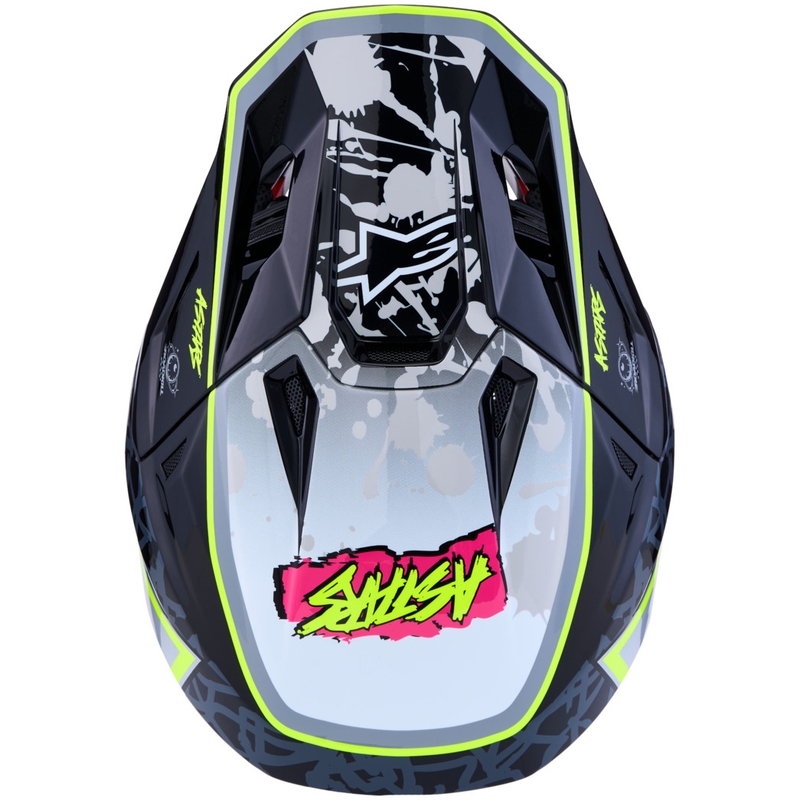 Alpinestars Supertech S-M7 Blaster Motorcrosshelm Grijs-Fluo Geel