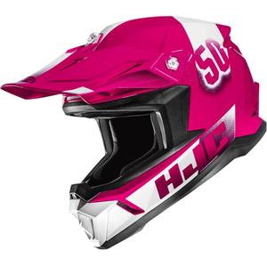 Kindermotocrosshelm HJC Y50 roze-wit