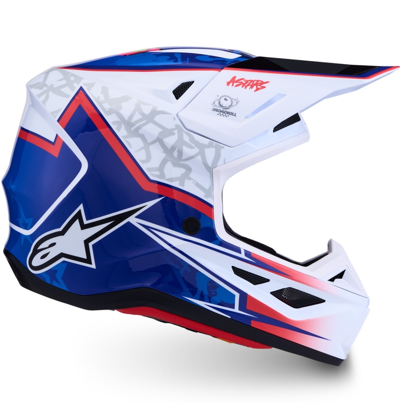 Alpinestars Supertech S-M7 Blaster wit-blauwe motorcrosshelm