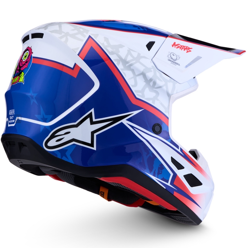 Alpinestars Supertech S-M7 Blaster wit-blauwe motorcrosshelm