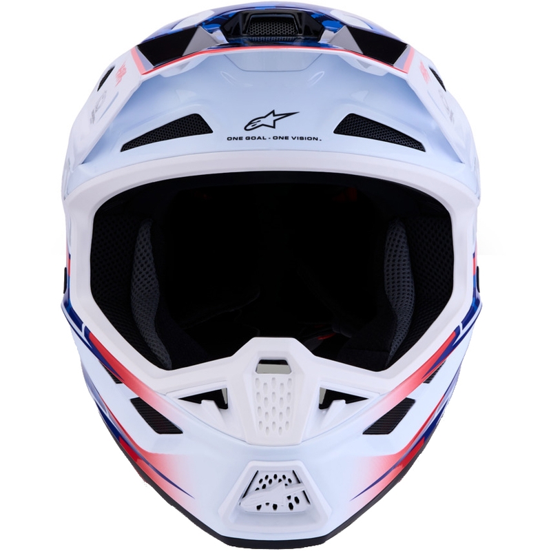 Alpinestars Supertech S-M7 Blaster wit-blauwe motorcrosshelm