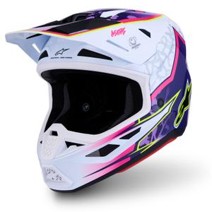 Alpinestars Supertech S-M7 Blaster motorcrosshelm paars-wit