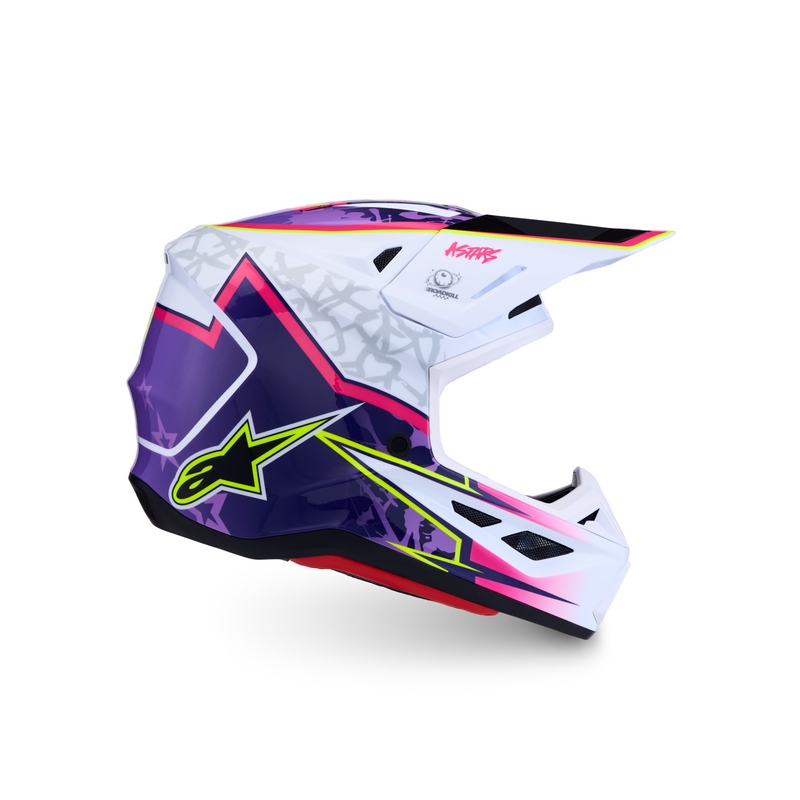Alpinestars Supertech S-M7 Blaster motorcrosshelm paars-wit