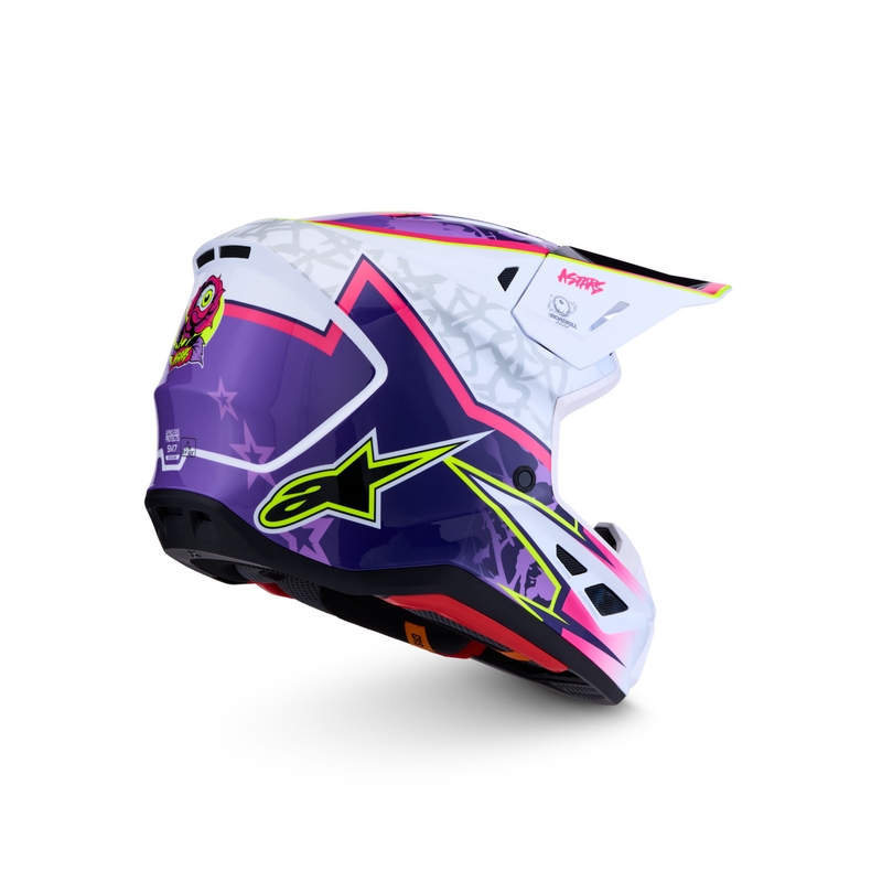 Alpinestars Supertech S-M7 Blaster motorcrosshelm paars-wit