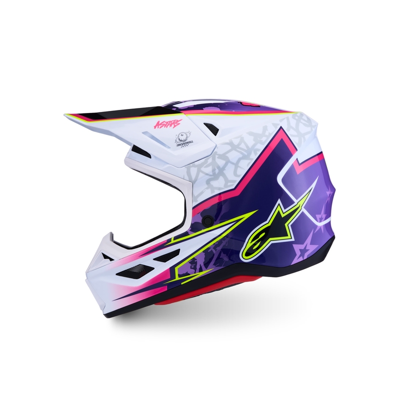 Alpinestars Supertech S-M7 Blaster motorcrosshelm paars-wit