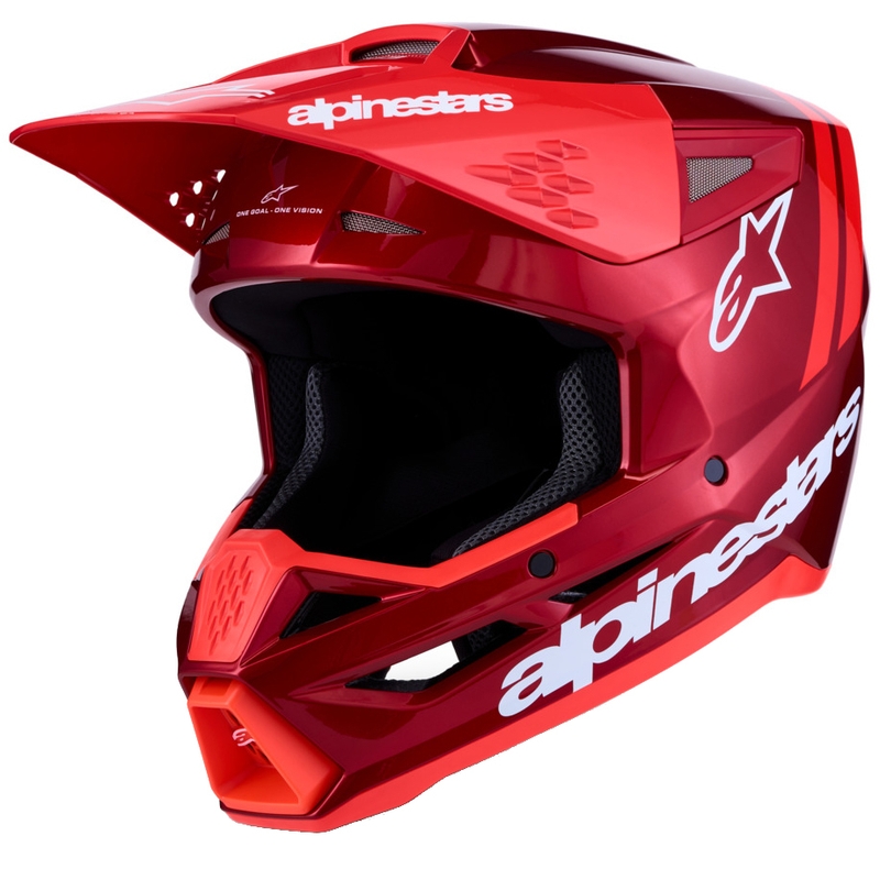 Alpinestars S-M3 Radium fluo rood-witte motorcrosshelm