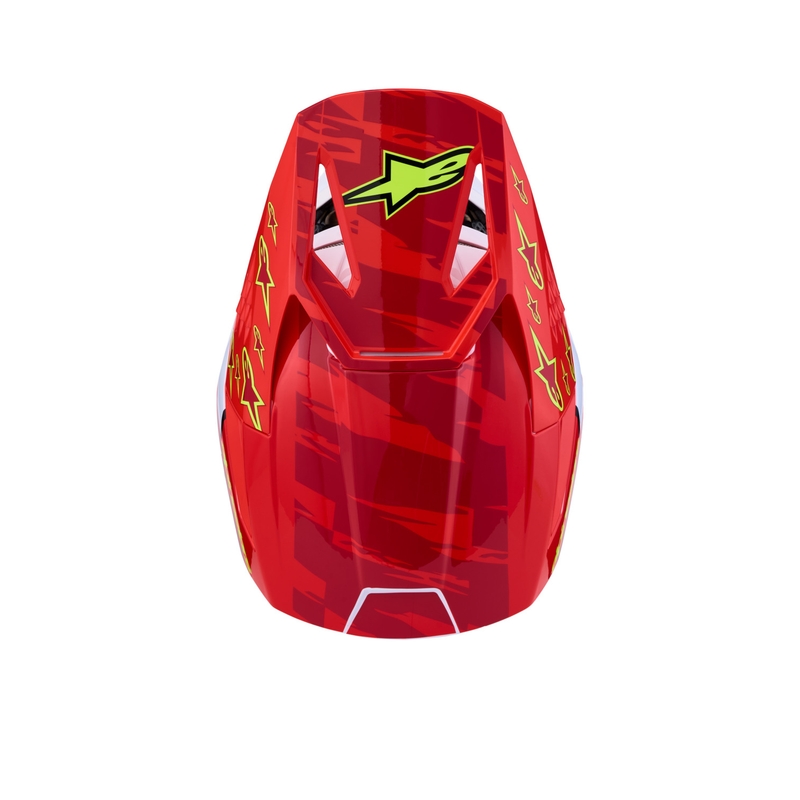 Alpinestars S-M3 Falcon motorcrosshelm in fluorescerend rood-wit