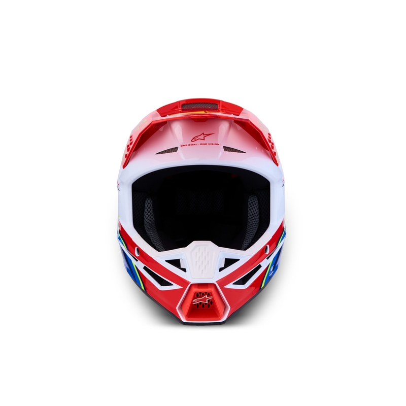 Alpinestars S-M3 Falcon motorcrosshelm in fluorescerend rood-wit