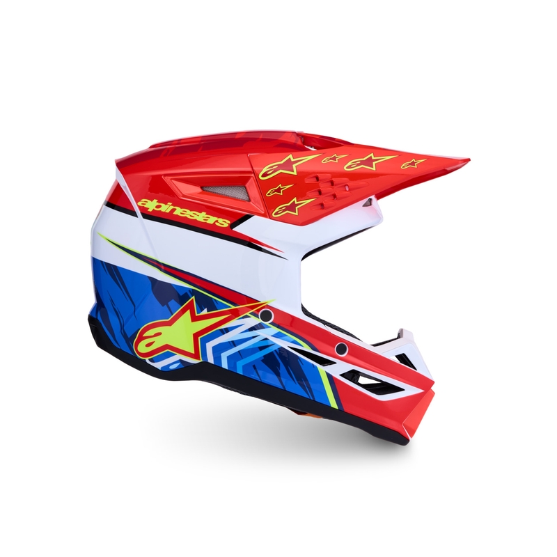 Alpinestars S-M3 Falcon motorcrosshelm in fluorescerend rood-wit