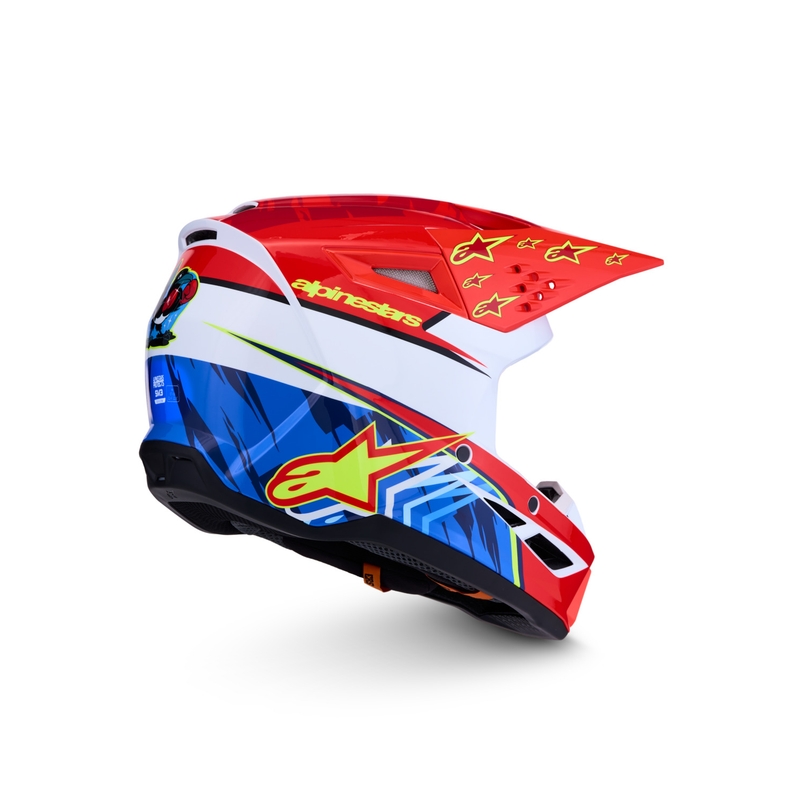 Alpinestars S-M3 Falcon motorcrosshelm in fluorescerend rood-wit