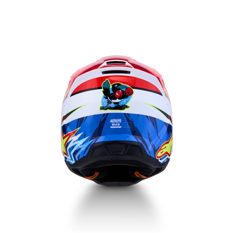 Alpinestars S-M3 Falcon motorcrosshelm in fluorescerend rood-wit