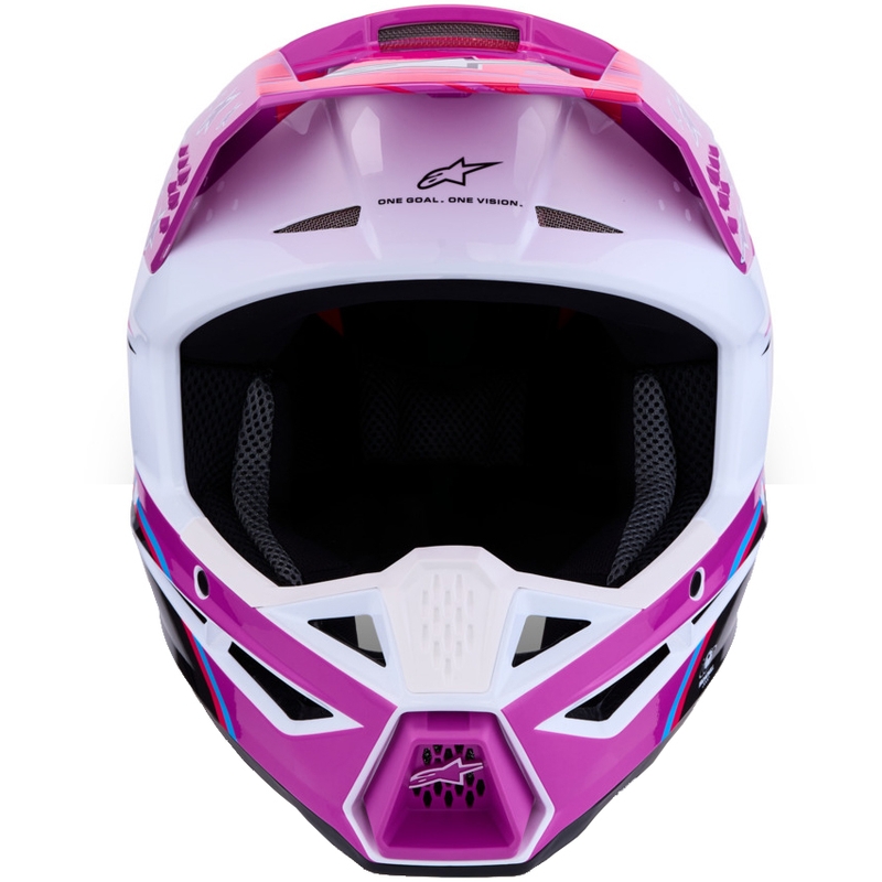 Alpinestars S-M3 Falcon motorcrosshelm paars-wit-fluo roze