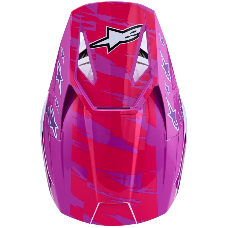 Alpinestars S-M3 Falcon motorcrosshelm paars-wit-fluo roze
