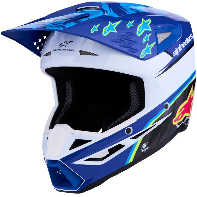 Alpinestars S-M3 Falcon motorcrosshelm blauw-wit-zwart