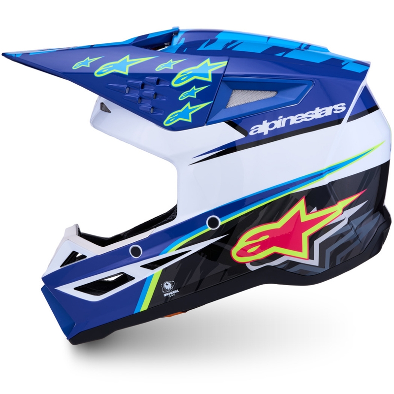 Alpinestars S-M3 Falcon motorcrosshelm blauw-wit-zwart