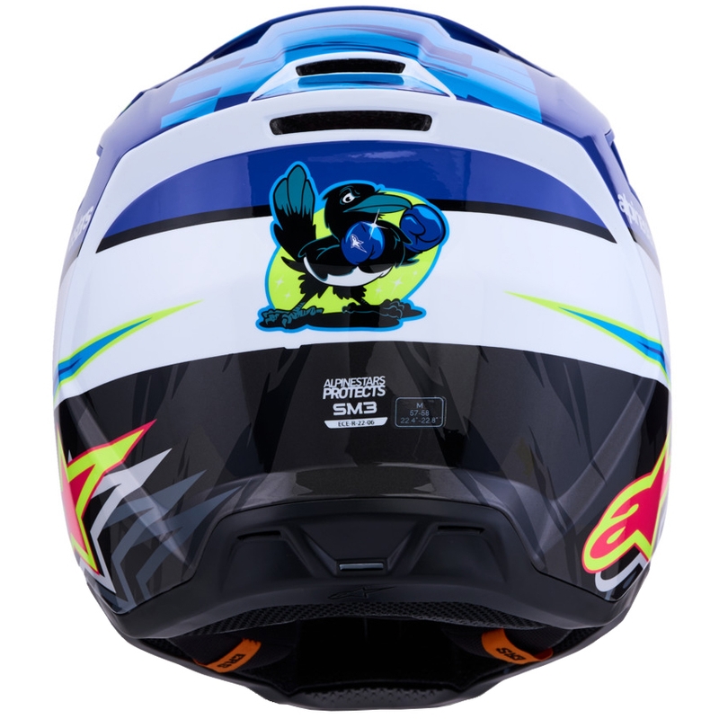 Alpinestars S-M3 Falcon motorcrosshelm blauw-wit-zwart