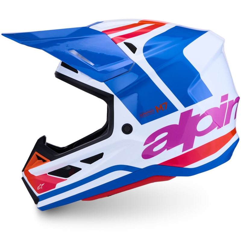 Alpinestars Supertech S-M7 Core motorcrosshelm wit-blauw-oranje