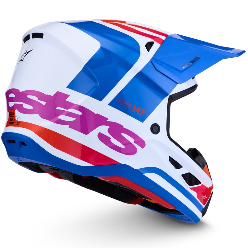 Alpinestars Supertech S-M7 Core motorcrosshelm wit-blauw-oranje