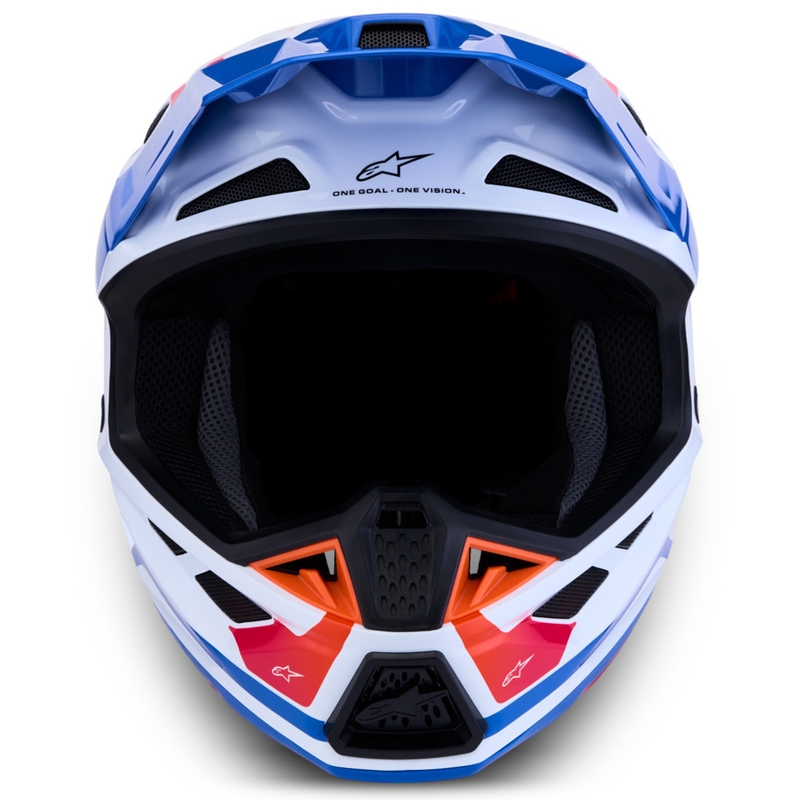 Alpinestars Supertech S-M7 Core motorcrosshelm wit-blauw-oranje
