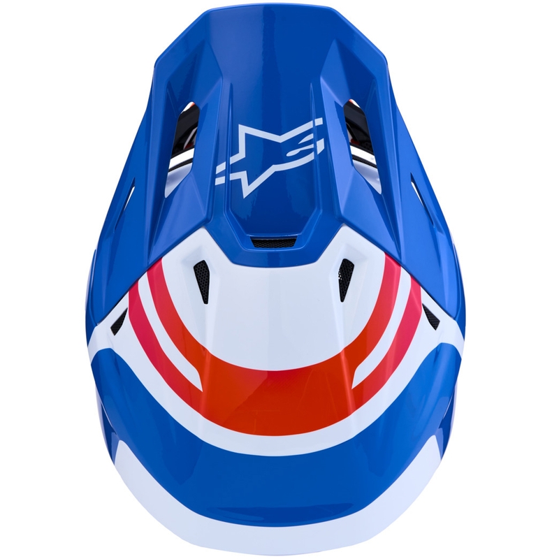 Alpinestars Supertech S-M7 Core motorcrosshelm wit-blauw-oranje