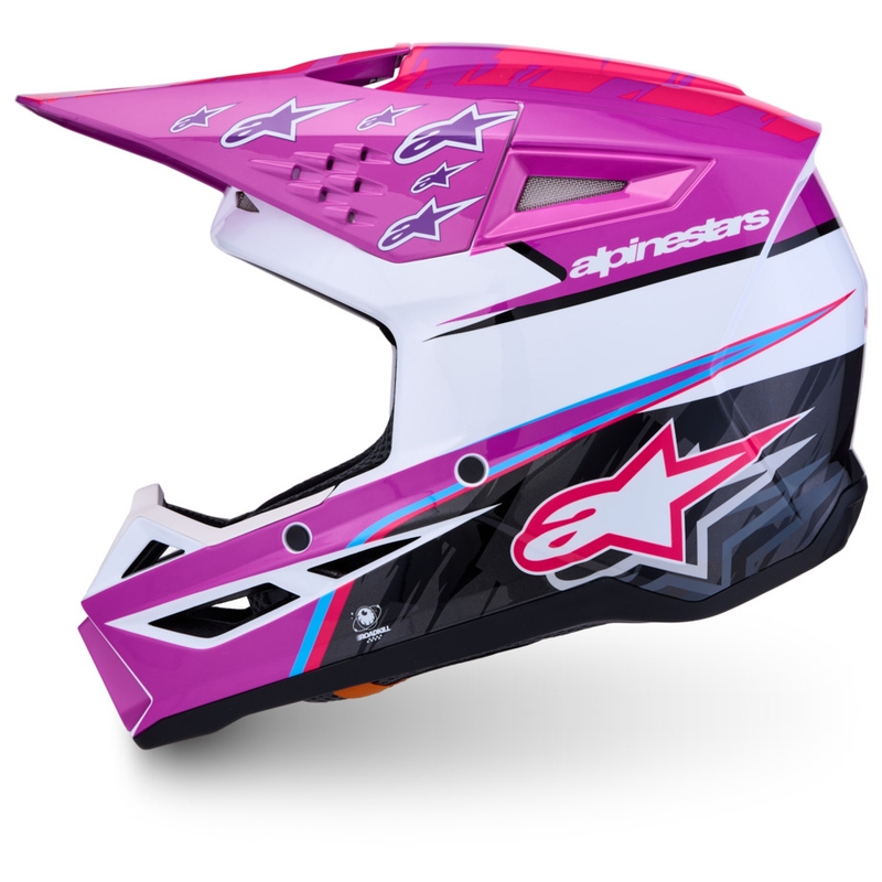 Alpinestars S-M3 Falcon kindermotocrosshelm paars-wit-zwart