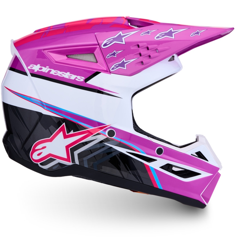 Alpinestars S-M3 Falcon kindermotocrosshelm paars-wit-zwart