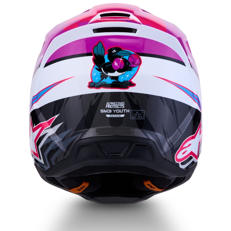 Alpinestars S-M3 Falcon kindermotocrosshelm paars-wit-zwart